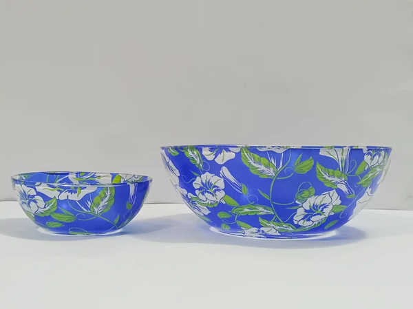 Bowl Set Printed Blue Green 7 pcs img