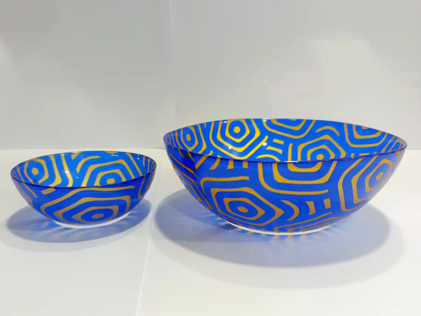 Bowl Set Printed Blue Golden 7 pcs img