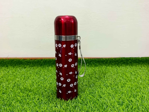 Water Bottle stainless steel (red floral) img