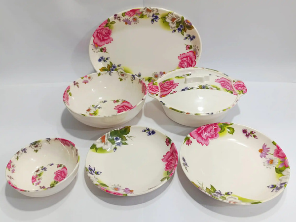 Dinner Set Melamine 12 person Pink 2 img