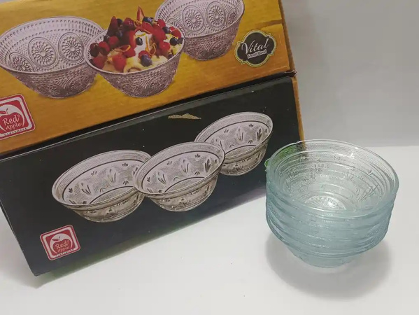 Bowl Small Clear Glass Apple 6Pcs img