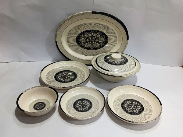 Dinner Set Melamine 6-Person Black img