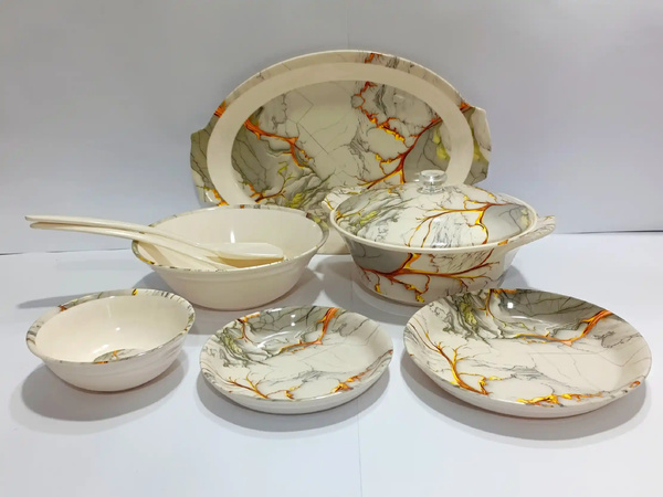 Dinner Set Melamine 6 person Golden img