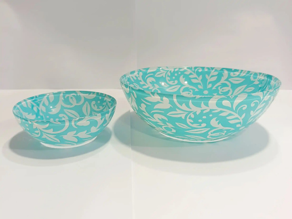 Bowl Set Printed L Green White 7 pcs img