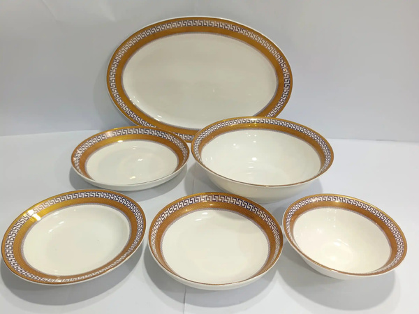 Dinner Set Ceramic 8 person Golden 2  img